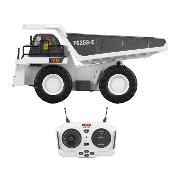 RC dumper 2,4Ghz simulerad signalstabilitet Vit RC konstruktionsfordon leksak för barn