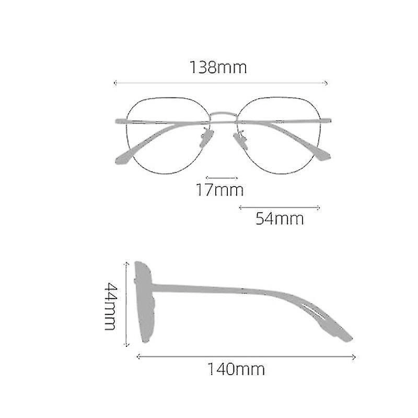 Retro Metallram Blå Ljusblockerande Glasögon Unisex Snygga Anti-Glare Glasögon