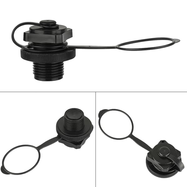 Sort plastik oppustelig båd luftventil 22,9 mm ydre diameter
