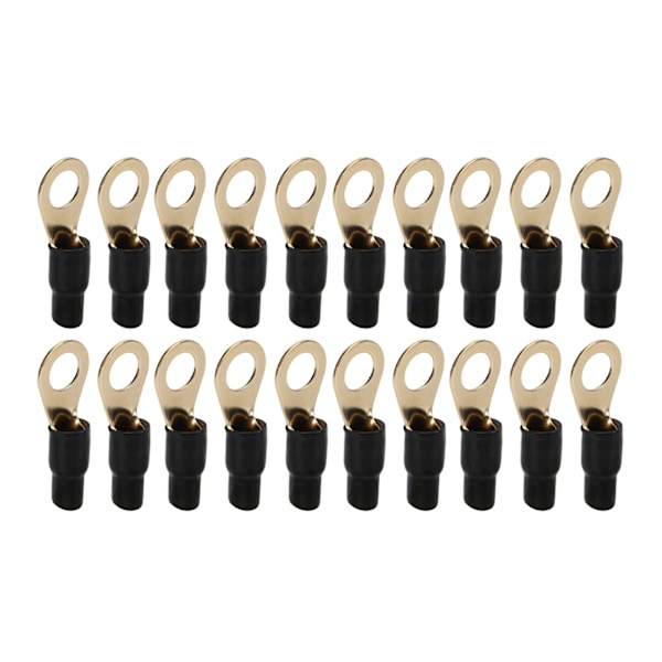 20 st 4GA Kabelskopplingar Koppar Ring Kabelterminaländar Koppling för Distributionsbox Fordon