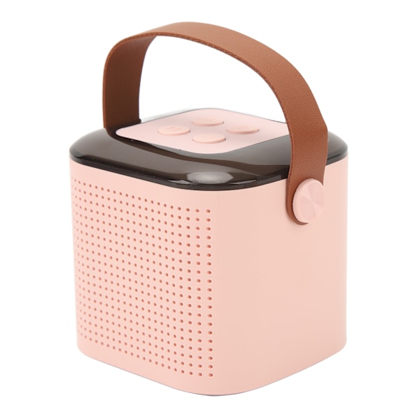 Mini Karaoke-maskin for barn bærbar høyttaler med trådløse mikrofoner Hjem Karaoke Set Rosa