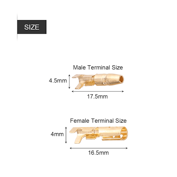 40 stk MF Messing Kule 3,5 mm Kontaktterminal Hunn & Hane GTC med Isolerende Deksel
