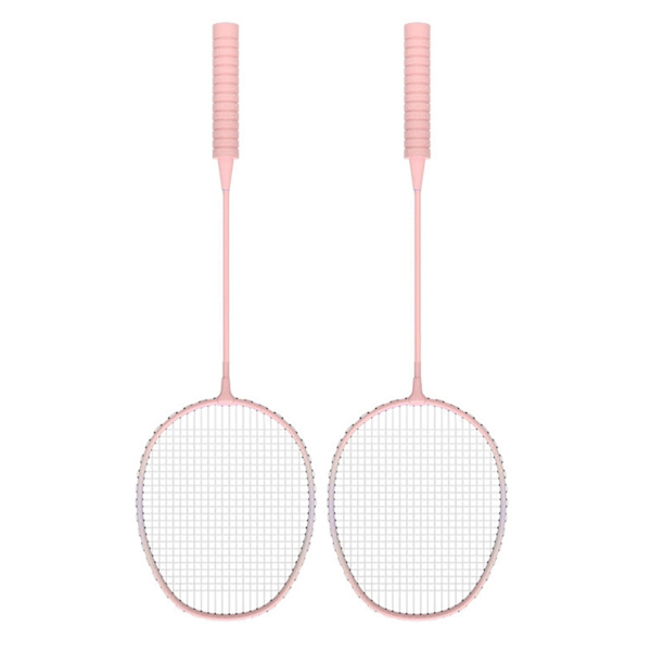 Badmintonracketset för utomhusspel på bakgården inklusive 2 racketar 3 nylonfjädrar 1 bärväska för nybörjare Vuxna Rosa