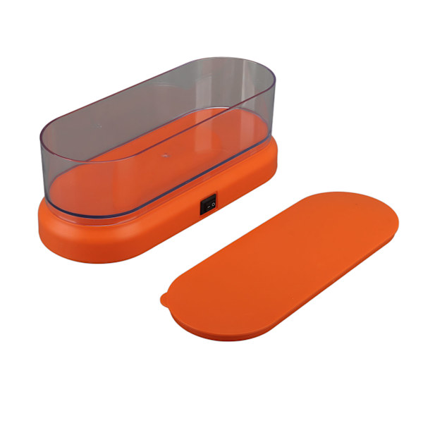 Mini rengöringsmaskin Lågbrus bärbar ultraljudsrengöring för smycken glasögon sminkborste orange