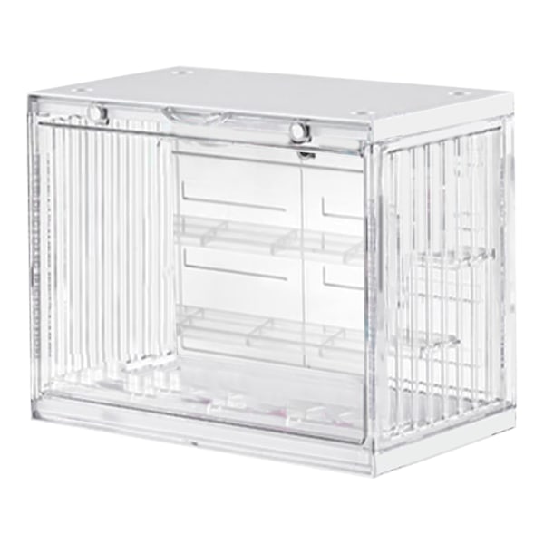 Plast Action Figur Vitrine Hylla Dammtät Figur Samlarföremål Display Box Stapelbar docka Vitrine med dörr Transparent