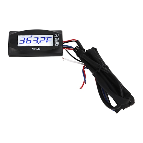 4-in-1 moottoripyörän lämpömittari LCD digitaalinen öljyn lämpötila Aika Jännite Nopeus Näyttömittari DC12V M12x1,5