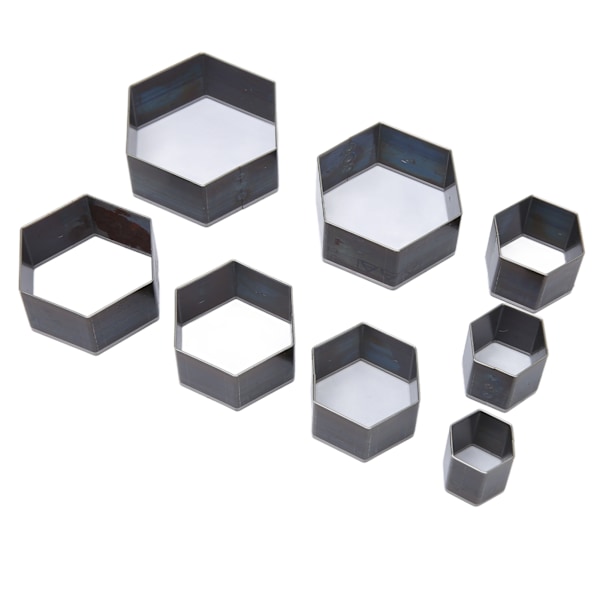 8st Lädermanschettform DIY Hexagonal Form Skärpa Högkolstål Hollow Punch Cutter för Lagerläggning av Tyg Smycken