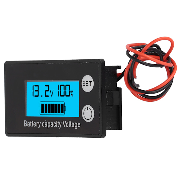 JX-6133 LCD DC-spændingsmåler Vandafvisende Batterikapacitetstester Spændingsmonitor DC8-100VBlå
