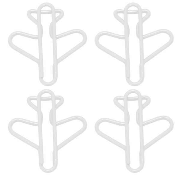 100 stk. Søde papirclips, flyformet stil, belagt tråd, lette, holdbare, smarte papirclips til arbejde, studier, sortering, hvid
