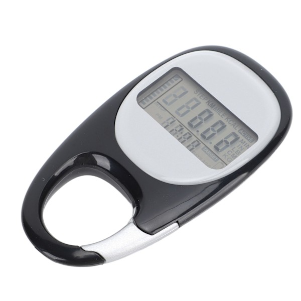 Walking Stegräknare Multifunktionell Memory Clip On Step Counter för resor Bergsbestigning Sport Svart