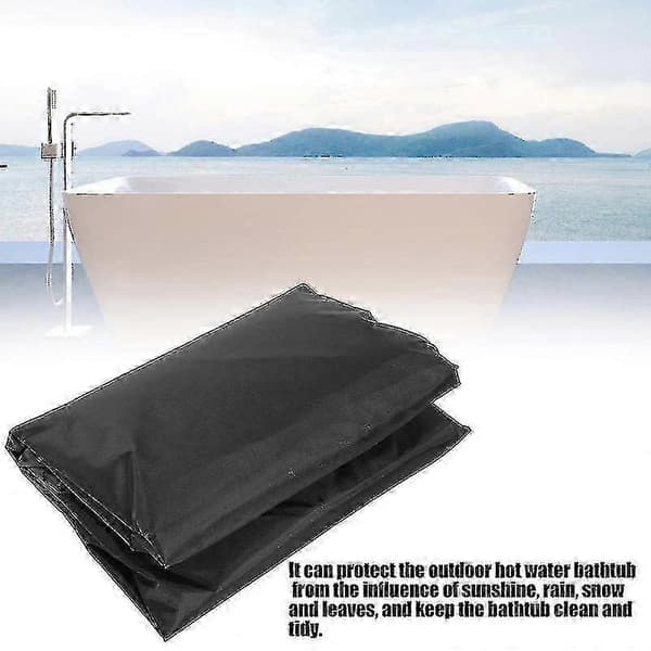 Firkantet boblebadtrekk for spa, elastisk vanntett solbeskyttelse black 220*220*85cm