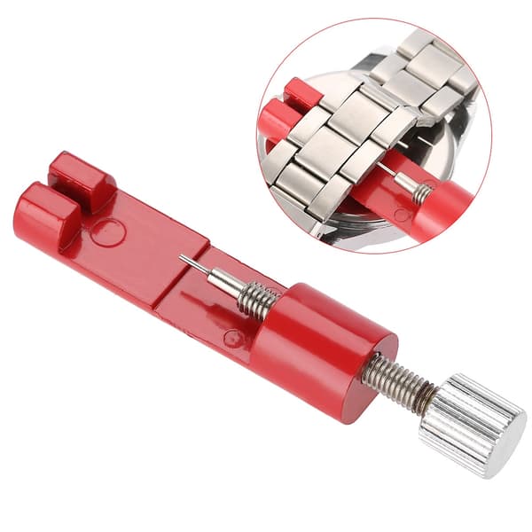 Watch Strap Link Pin Adjuster Remover Adjustable Repair Tool Accessory Kit (Red)