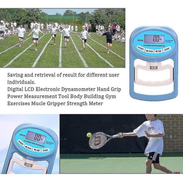 Handhållen 120 kg digital dynamometer Grip Strength Meter fångar automatiskt elektronisk greppstyrka