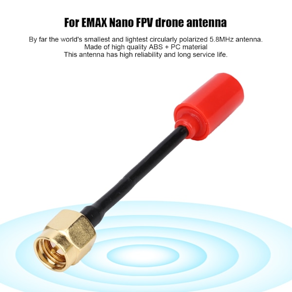 Til EMAX 5.8G Nano 3dBi Gain Cirkulært Polariseret Transmissionsantenne til FPV Racing Drones Dextral/SMA (Intern Pin)