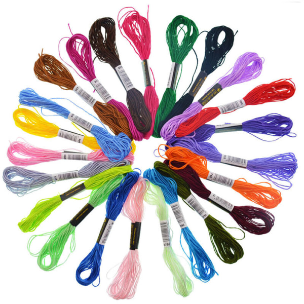 Rainbow Embroidery Floss Kit 36 ​​färger, 8 m, 6 individuella trådsömmar för hantverk, presentpresent, mönster: Flerfärgad typ 3 och 36 härvor