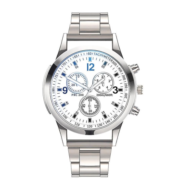 Herrklockor Business Analog Quartz Watch Klassisk Casual Watch i rostfritt stål silver watch strap