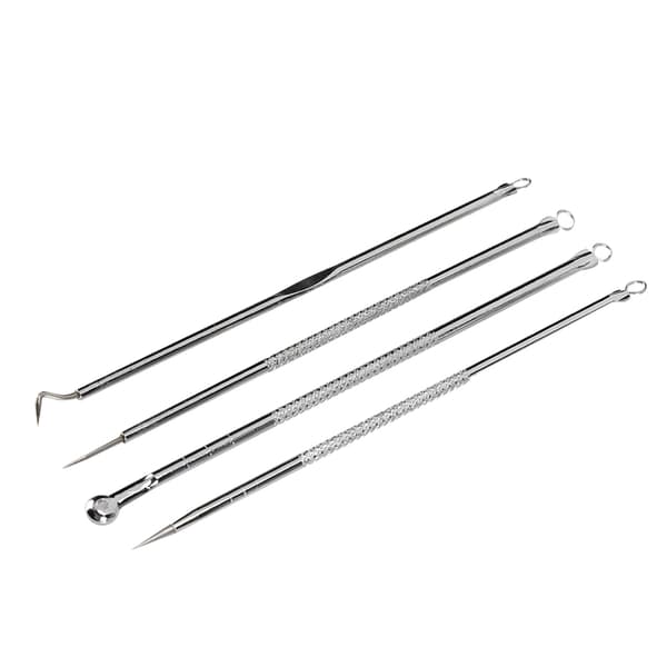 Pimple Blackhead Remover Pointed Comedone Removal Needle Double Head Pressing Ring Tool Kit