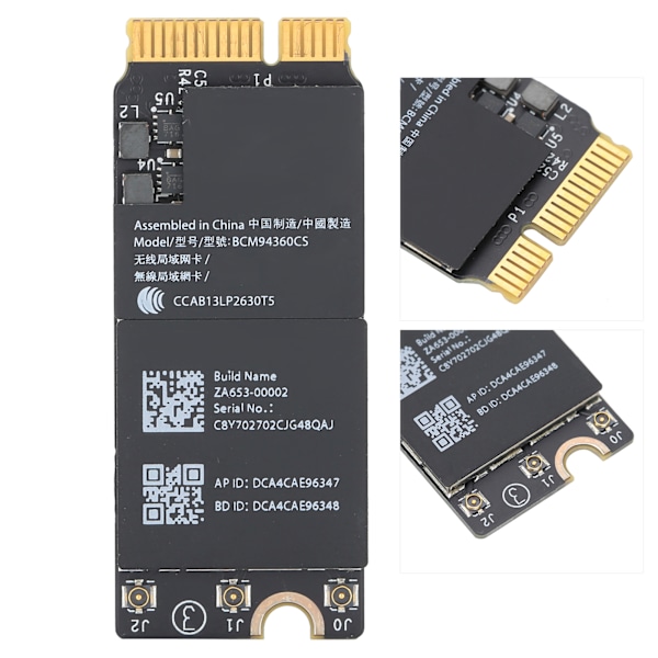 Trådlöst nätverkskort Gigabit Bluetooth 4.0 för OS X-bärbar dator Pro A1425 A1502 A1398 BCM94360CS