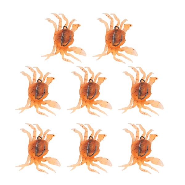 8 stk kunstig krabbe agn 13cm 33,5g simulering krabbe myk lokkefiske agn med kroker for ferskvann saltvann oransje gul