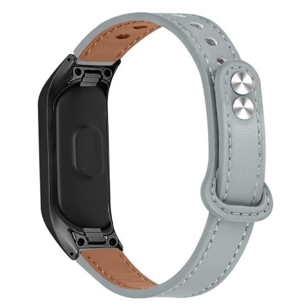 Samsung Yhteensopiva Galaxy Fit -kellon ranneke tekonahkaa, harmaa Silvergrå silver