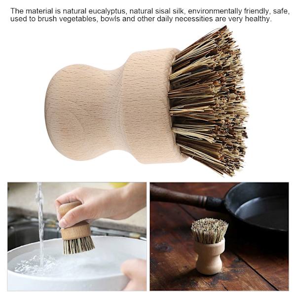 Puu Sisal Silk Pot Astianpesubrush Kasvipohjainen Luonnollinen ja Ympäristöystävällinen Harja