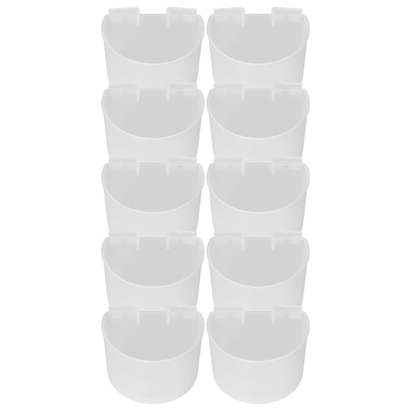 10 st duvor foderkoppar Säkra plast fågelhängande foderkoppar med halvcirkeldesign Transparent