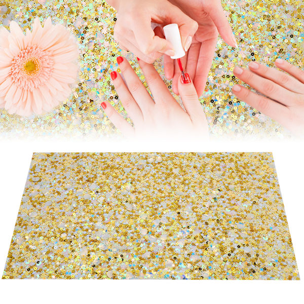Bärbar Nail Art bordsmatta Glänsande Mjuk Slitstark Handhållare Pad Manikyr Verktyg Typ B