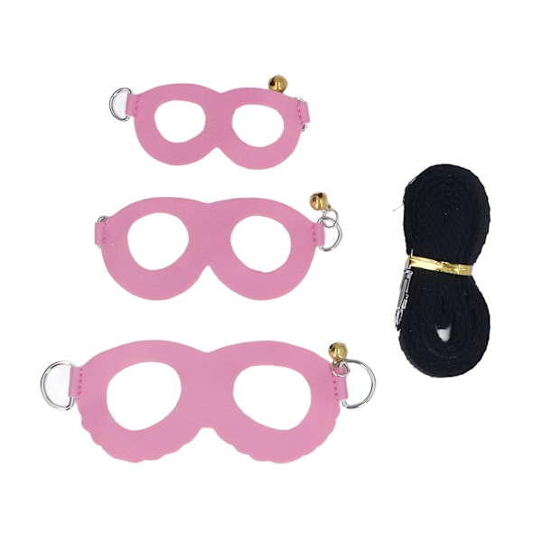 Hamstersele och koppel Set konstläder Mjukt Lätt att bära Råtta Walking Sele Väst och koppel Set med klockor Rosa