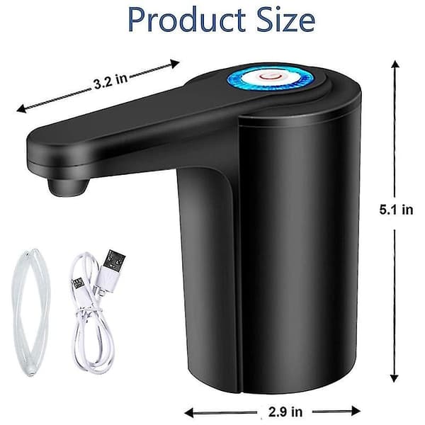 Gallonvattendispenser - 5-gallonsflaskvattenpump, vattenflaskpump USB-laddningsbar universal
