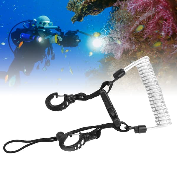 Steel Wire Camera Diving Shell Waterproof Case Secure Quick Release Connection Hanging Buckle Spring Rope Anti Lost Strap (Grey)