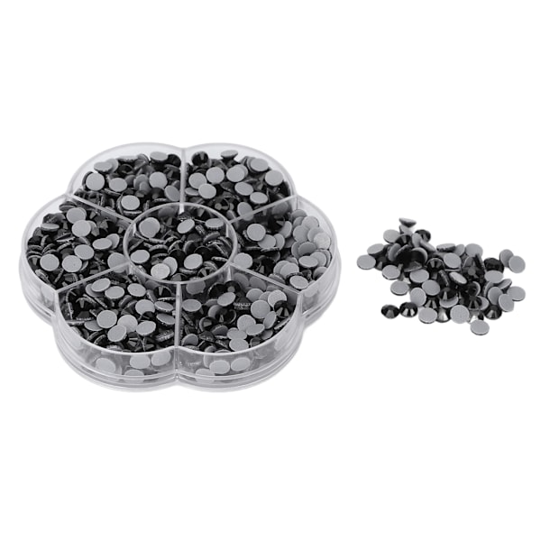 1000 stk. Rhinestones Skinnende Gennemsigtige Dekorative Neglekunst Forsyninger til Piger Kvinder JM201 Sort