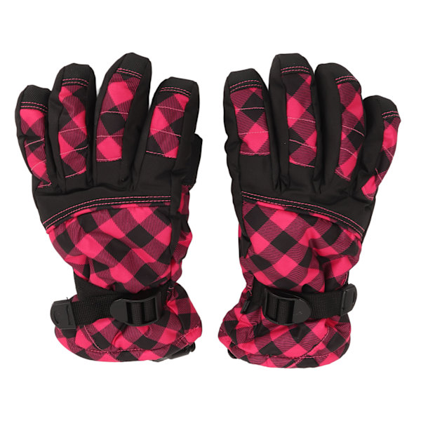 1 pari miesten talvpyöräilyhanskat Vedenpitävät tuulenpitävät hiihto-lumikäsineet ulkoiluhuippuhiihtoon Moottoripyörä Rose Red Large Grid M Koko