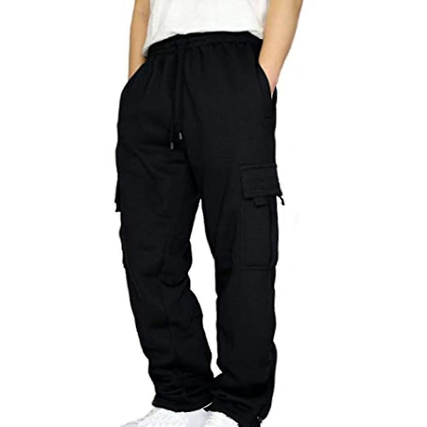 Cargo Pocket Herr Sweatpants | Lösa Casual Byxor | Röd 2XL