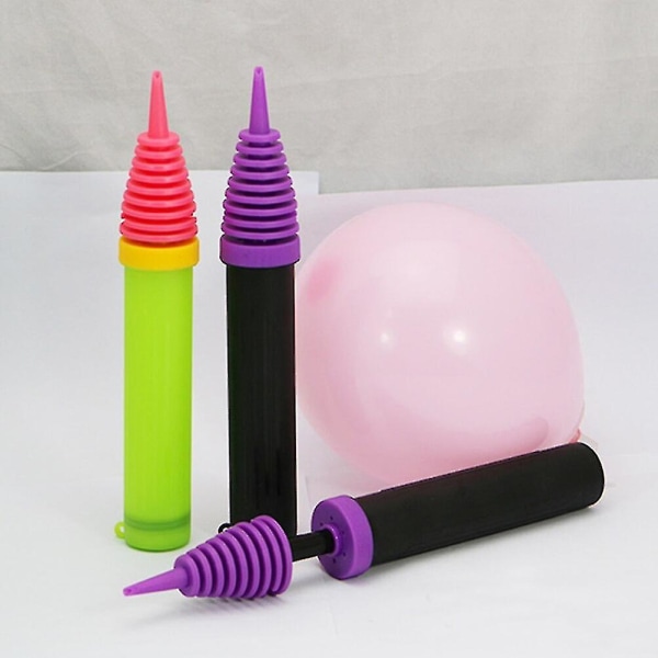 2 st Bärbar ballonguppblåsare Hand manuell uppblåsare Simring Pump Luftuppblåsare För Party Hem Shop Lång och rund ballong