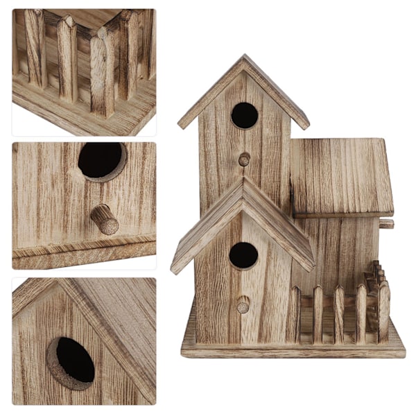 Trä fågelhol liten utomhus trädgård fågel häckning box fågel hus husdjur leveranser dekoration