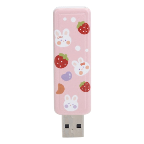 U Disk PushPull USB2.0 Minnebrikke Bil Minnepenn Datatilbehør Jordbær Kaninmønster (128GB)