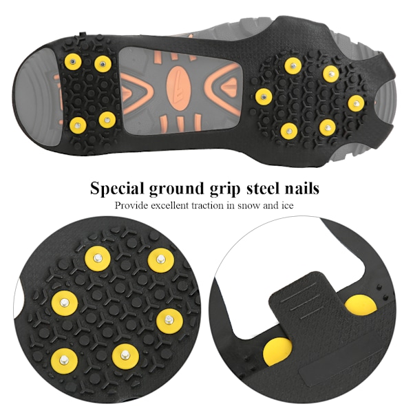 Et par 10-tanners anti-skli ispigger skovern Grips Spikes Klatrestiger for utendørs vandring og klatring (S: 30-35)
