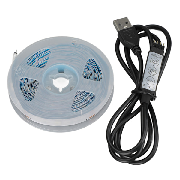 RGB LED-lysstrimler Trykknapsstyring 5V LED-lamper med 3-knapsfunktioner til Soveværelse Køkken Festligheder 2m / 6,6ft