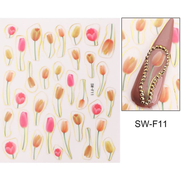 Spring Tulip Nail Art Sticker SW-F11