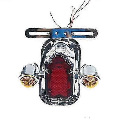 Krom gravsten baglygteindikator kompatibel med Harley Chopper FLSTN FLSTSC Custom