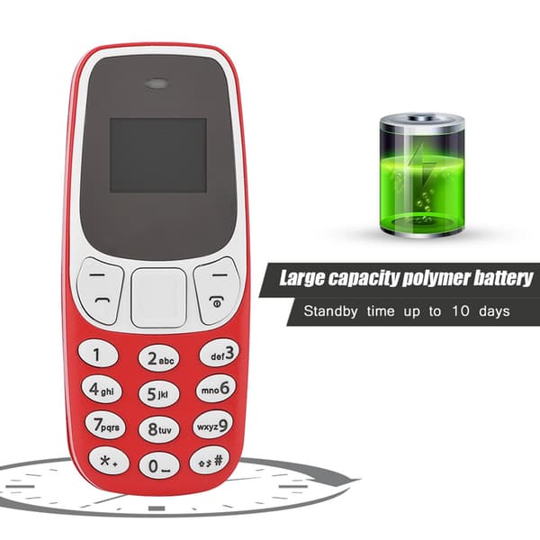 Pieni Dual SIM-kort GSM-matkapuhelin Bluetoothilla - Punainen