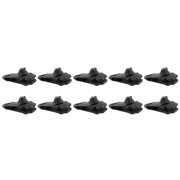 10 st Utomhustältklämmor Spänne Markis Tarp Fästklämma Campingtillbehör Svart