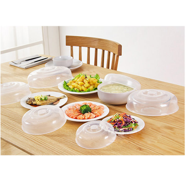Mikrobølgeovnsdæksel Transparent PP-materiale Madskærm Grip Design Sikker Sund Mikrobølgeovnsstænkskærm Medium Størrelse 17 cm