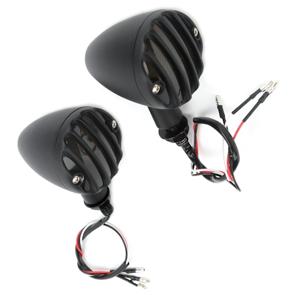 2 st LED Blinkers Lampa Indikator Ljusstark Gul Färg Vattentät Passar för Honda Retro Motorcykel Svart