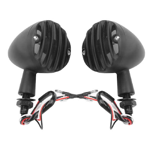 2 st LED Blinkers Lampa Indikator Ljusstark Gul Färg Vattentät Passar för Honda Retro Motorcykel Svart