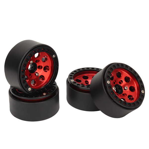 4 stk RC hjulfelg 1,9 tommer aluminiumslegering stabil RC bil hjulnav for Axial SCX10 II III Rød