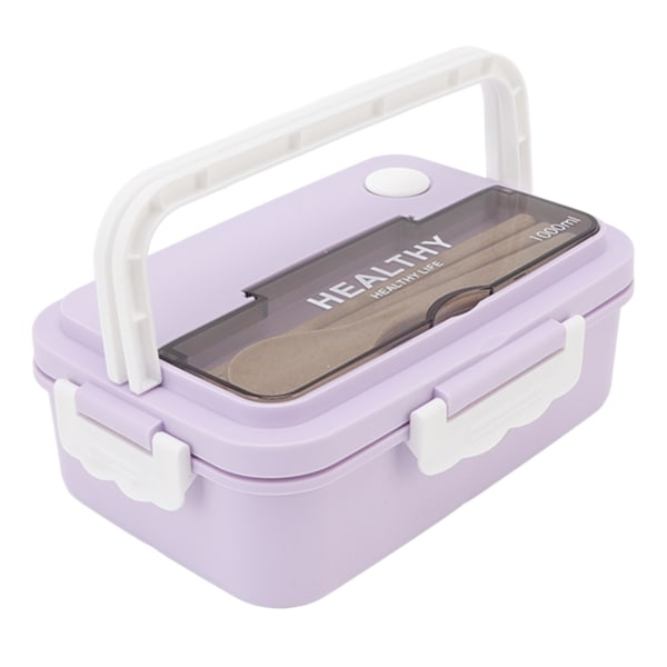 Plast 3-fack Lunchbox 1000ml Mikrovågssäker Bento Box för barn Vuxna Studenter Kontorsarbetare Taro Lila