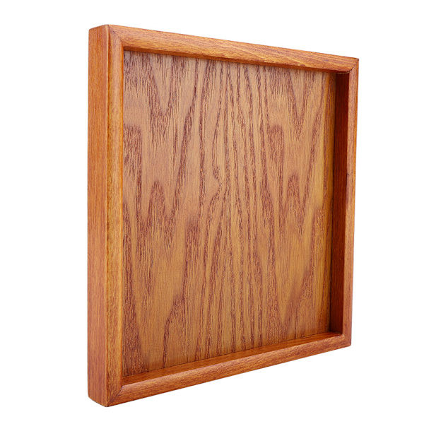 Square Solid Wood Tea Tray Coffee Sushi Snacks Serving Plate for Cafe Restaurant (20*20 cm)