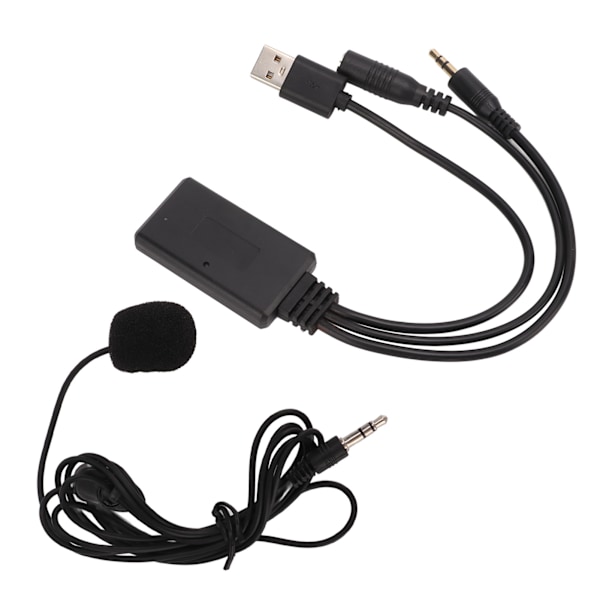 Bil Bluetooth 5.0 Trådlös Modul 1.5m Kabel Handsfree Mikrofon för Bilar AUX IN Port