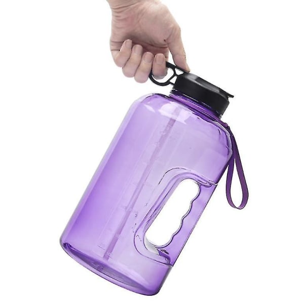 3,7 l stor vattenflaska hydrering med motiverande tidsmarkör påminnelse purple